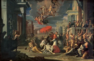 St. Charles Borromeo spendet das Sakrament an Pestopfer im Jahr 1576